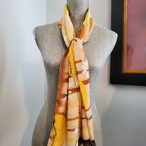 Brown Flower Print Scarf‎